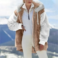 Božićni čist suwhwea zimski kaputi za žene plus size zimski topli lopati plišani zip jakna sa kapuljačom