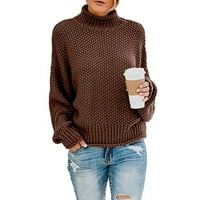 Ballsfhk ženski džemper sa visokim bojama, pulover na pruge dugih rukava