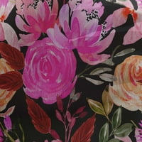Onuoone Georgette viskoza Fuschia Pink Tkanina Florals DIY Odjeća za odjeću Tkanina za ispis Tkanina