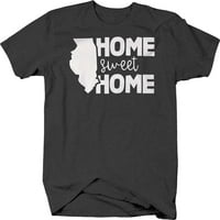 Početna stranica Sweet Home Illinois državne ljubavne majice za muškarce Veliki tamno siva