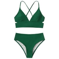 Ženski kupaći kostim dva kupaća odijelo za plažu za plažu Bikinis Solid Print B s