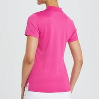 Ženske polo majice za golf kratki rukav Brzo suho UPF50 + lagana 5-gumna Piquine uniformu Fuchsia veličine