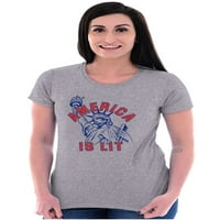 Kip Liberty America je upaljena šala Ženska majica Dame Tee Brisco Marke L
