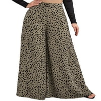 Avamo žene široke ležaljke hlače bohemain labave fit pantalone Dame Leopard Ispiši ljeto Palazzo Pant
