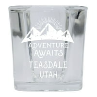 Teasdale Utah suvenir laserski gravirani kvadratni bazni alkoholni piće Avantura Shot Avantura čeka