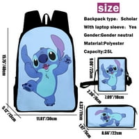 Lilo i Stitch Slatki ruksak s torbicom za ručak, ruksak za laptop