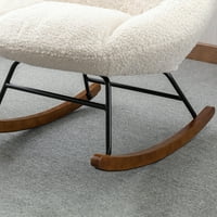 Stolica za ljuljanje, moderna teddy tapetad klinačica za presvlake sa podstavljenim sjedalom i visokim