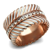 Luxe nakit dizajnira ženski pozlaćeni jonski prsten sa okruglim oblikovanim kristalima gornjeg razreda - veličine 9