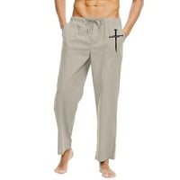 Muški jeseni modni muškarci Čvrsti povremeni elastični pojas džep pamučne patelne panele pantalone VSONTOR