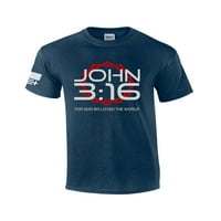Muns Christian John 3: Za Boga je tako voljena svjetska Pismo majica kratkih rukava Grafički tee-heather