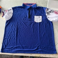Muška majica Ljeto Muški patentni zatvarač Polo bijeli džep ukras rever kratki rukav patchwork polo