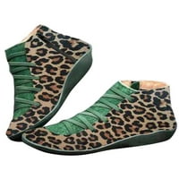 Gomelly Women Dame Ankleovi čizme Leopard Print Zip Comfort Boots Cipele
