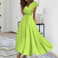 Ženska haljina maxi haljina casual haljina šifonske haljine Swing haljina puna boja casual zrela vanjska