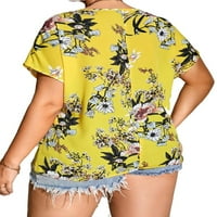 Womens plus bluze boho cvjetni print zarezan top 1xl senf