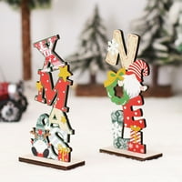 Božićni ukras izdubljeni drveni novogodišnji poklon za višekratnu trajnu božićnu ukrasu slova u obliku
