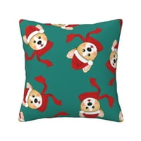 Corgi Santa Claus sa crvenim šalcama bacanja jastučnice Kućni dekor Ugodne prekrivače jastuka za krevet
