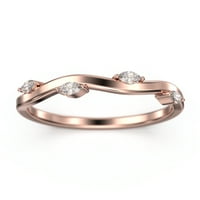 0. CT Marquise Cut Diamond Moissite Vine prsten 18K ružičasto zlato preko srebra
