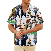 Zootopia Nick Wilde majice za muškarce, Zootopia kratki rukav tiskani redovito fit ljeto plaža casual