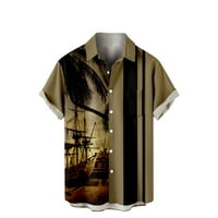 Muška košulja za kuglanje Ležerne ljetne havajske košulje s kratkim rukavima na plaži majice Vintage