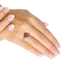 Sterling srebrni prsten za žene - djevojke smeđe zlato sunce dragine srebrne prstene veličine 8. Elegantna