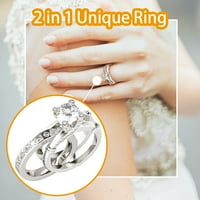 Nakit u kreativnim kombiniranim prstenom sa cirkonom i svestranim modnim prstenima za žene legure srebro-11