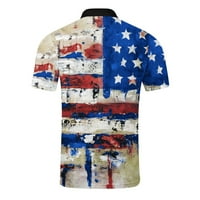 Luiyenes Muški patriotski T majice Zastava tiskane pune gumbe za rezanje dolje majice