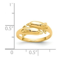 14k žuto zlatni dvostruki dupinski prsten - 2. grama - veličine 6,00