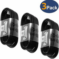 C kabl, [3-pack, ft] Tip C Punjač Premium USB kabel USB A do tip C Kabel za punjenje Brzi naboj za Lenovo K Plus - Crna