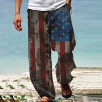 Odeerbi Day Pantalone za neovisnost za muškarce Ljetne casual ravne hlače Modni 3D štampanje elastičnih
