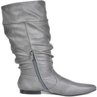 Parovi snova Ženska platforma Knee High Boots Fashion Suede PU Stan Pull na jesen Vrijeme Slouchy koljena High Boots Blvd Siva PU Veličina 5,5