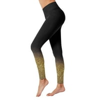 Ženska kompresija visoke strukske tajice casual gradijentskim tiskanim podizanjem joge hlače Bespremljena rastegnuta vježba za opuštena fit crna veličinaxl