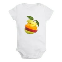 Voće Apple Image Print Rompers za bebe, novorođene dječje unise BodySuits, novorođenčad skakači, mališani