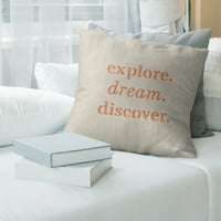 Artverse Quotes Handwrentit Explore Dream Discover Quote Pillow-Fau Suede Medium