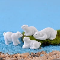 Tongl Slatki polarni medvjed minijaturni krajolik Bonsai Ornament Desktop ukras poklon