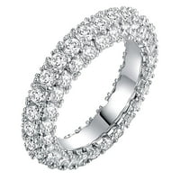 Dijamantni prsten za žene modni nakit Popularni dodaci prstenovi srebrni