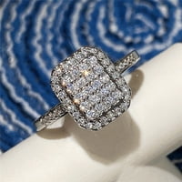 SHLDYBC prstenovi za žene, dame modni dijamantski modni kreativni kvadratni dijamantni prsten nakit