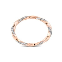 Carat Diamond Twist Eternity Band prsten u 10K ružičastog ružičastog zlata