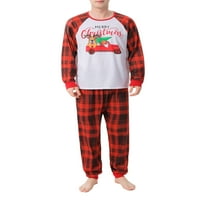 Božićne pidžame za porodičnu podudaranje PJS postavio je dugi rukav elk tiskani majica na plažim hlačama