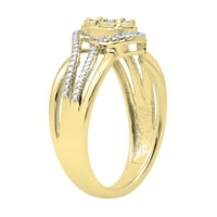 DazzlingRock kolekcija okrugli bijeli dijamantski vrtložni prsten za angažman za žene u 10k žuto zlato,