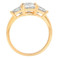 2.82ct smaragdni rez bijeli safir 14k žuti zlatni godišnjica Angažman kamena prstena veličine 8.25