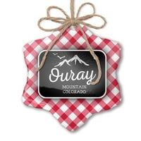 Ornament tiskani jednostrane planine Chalkboard Ouray Mountain - Colorado Christmas Neonblond