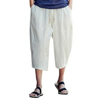 Muške povremene slatke sportske hlače CALF-duljine posteljine pantalone vrećice harem hlače