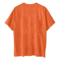 Ženska casual okruglica tiskana majica kratkih rukava za Valentinovo, par majica narančasta