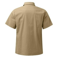 Kali_store Havajska majica za muškarce muške velike i visoke besplatne gumb s kratkim rukavima dolje