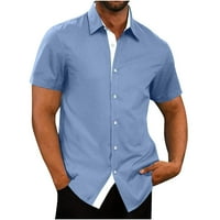 Muška košulja Solidna majica s kratkim rukavima Business casual gumb down majica na plaži