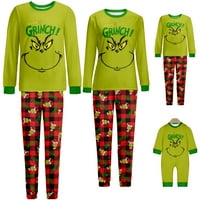 Grinch Božićna porodica Podudaranje pidžama Set za odrasle Dječje bebe Grinch tiskani vrhovi + hlače Spavaći noćni odjeća