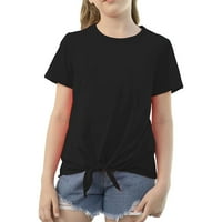 Pimfylm casual tenkovi za djevojčice mališane majice i košulje s kratkim rukavima za djevojke crne 4