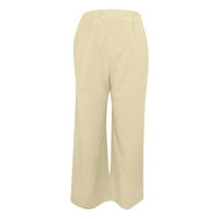 Široke pantalone za pantalone za žene za žene za čišćenje Ljeto Prodaja Čvrsta visoka elastična pantalona