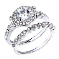 ZTTD moda Izvrsni dijamanti Prsten set za žene Angažovanje cirkonskih prstenova nakita