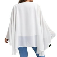 Ženski plus bluze obična bluza tunika okruglog vrata 2xl bijela